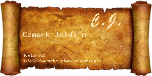 Czmerk Jolán névjegykártya